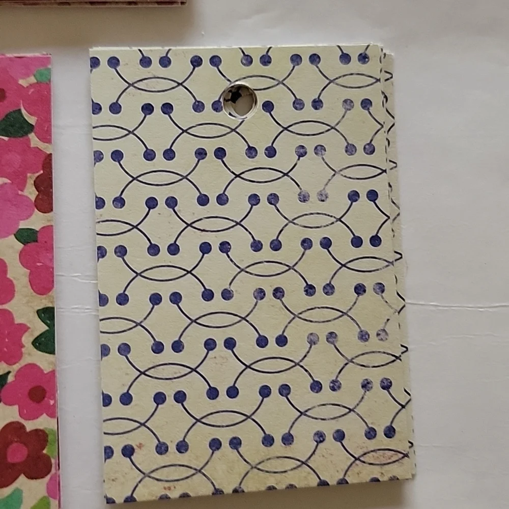 56 Cardstock Hand Cut Multicolored Mixed Print Blank Back Gift Tags